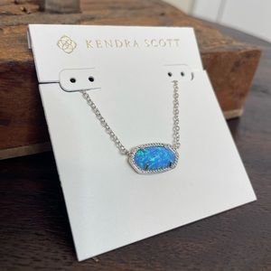 NWT Elisa Silver Pendant Necklace in Ocean Kyocera Opal!